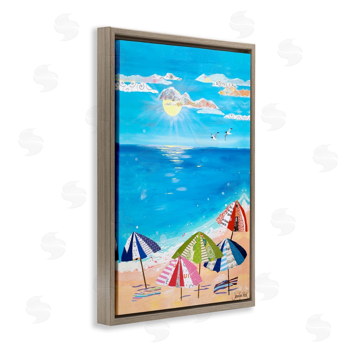 Good Day Sunshine Brown Floating Frame Canvas Wall Art, Home Decor by Jennifer Peck