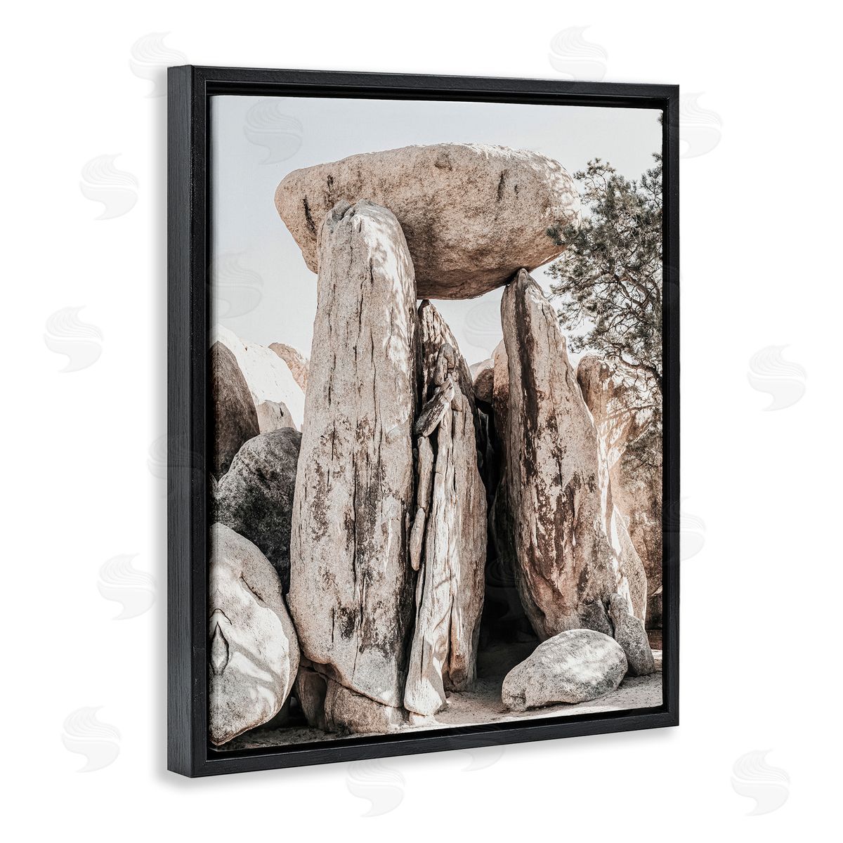 Balanced Rock Formation Black Floating Frame Canvas Wall Art, Home Decor by Incado