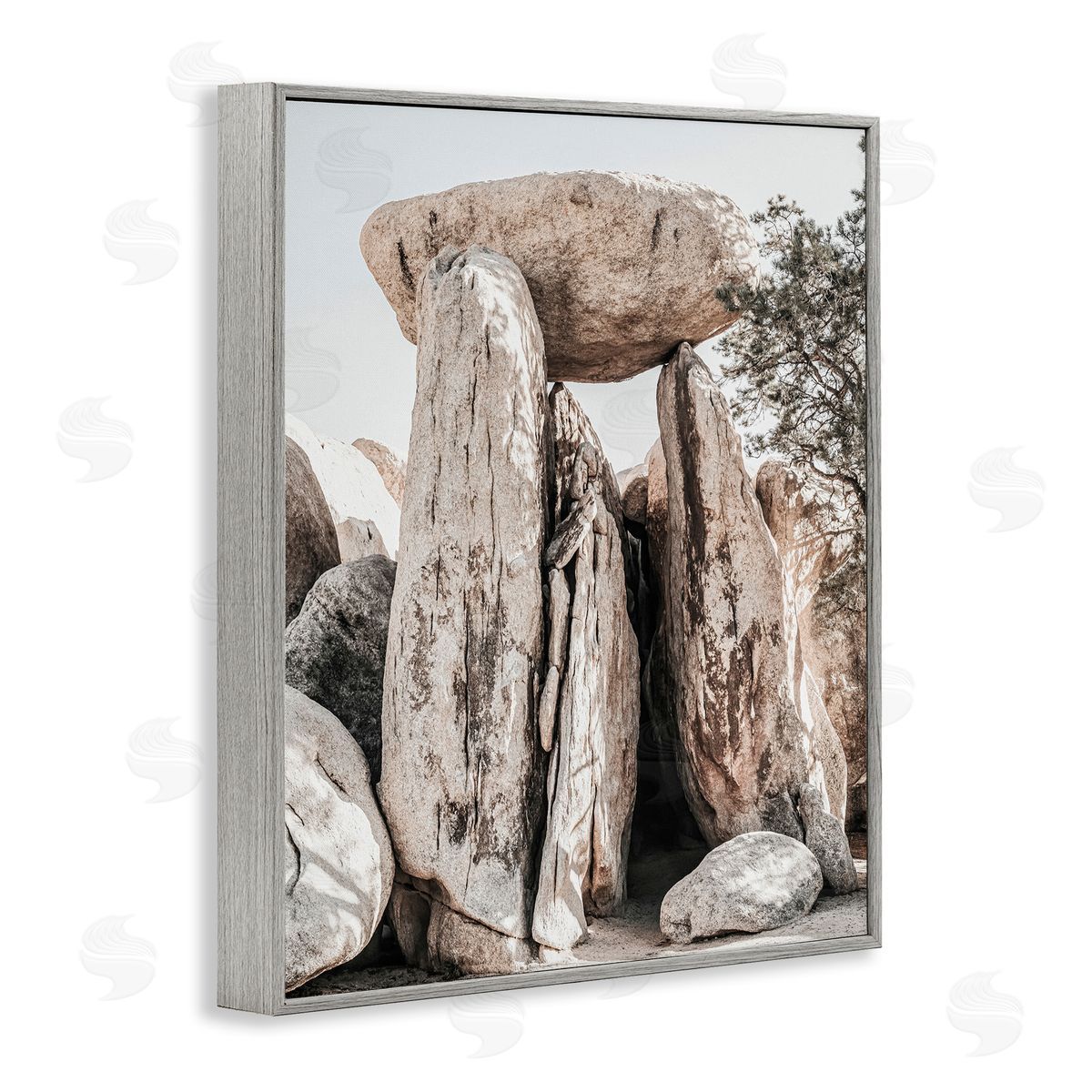 Balanced Rock Formation Grey Frame Print Wall Art, Home Decor by Incado