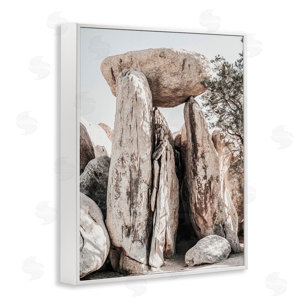 Balanced Rock Formation White Frame Print Wall Art, Home Decor by Incado