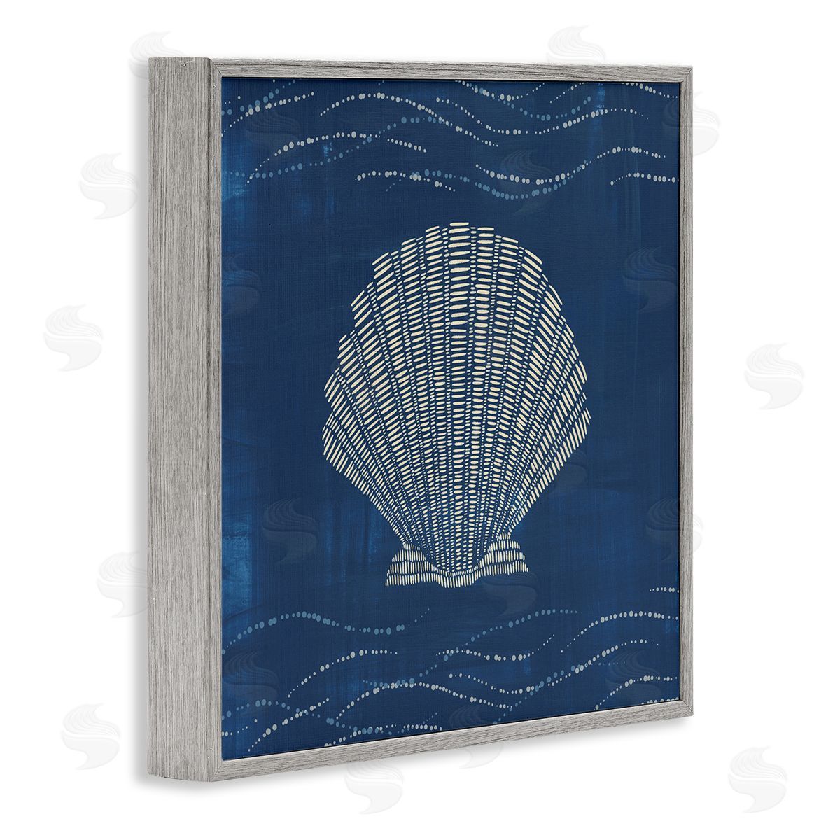 Clam Shell on Blue Grey Frame Print Wall Art, Home Decor by Jetty Home, LLC