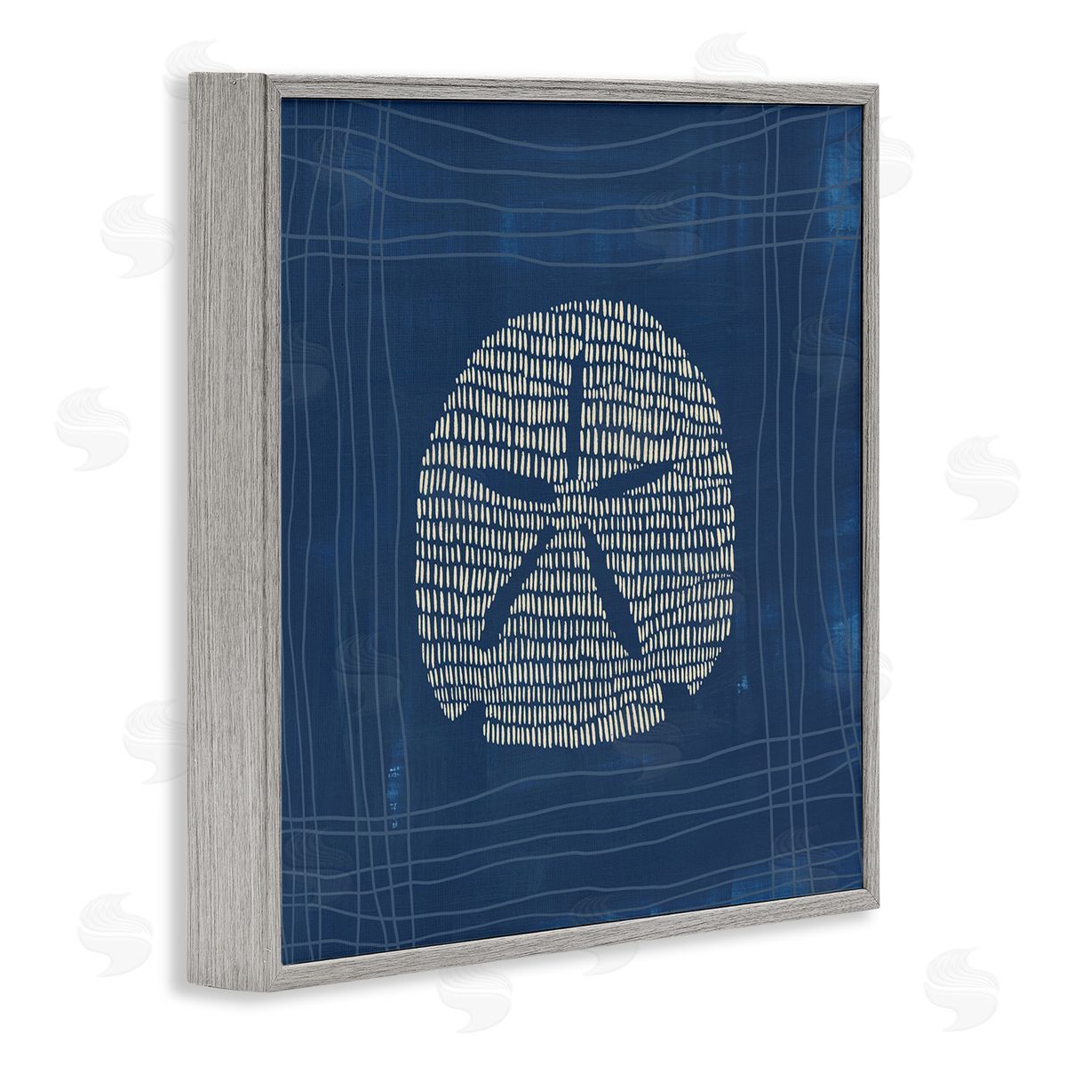 Sand Dollar on Blue Grey Frame Print Wall Art, Home Decor by Jetty Home, LLC