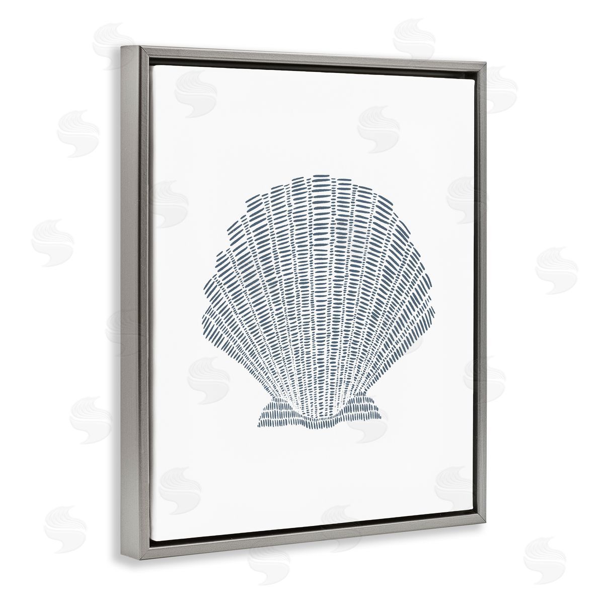 Minimal Sea Shell Grey Floating Frame Canvas Wall Art, Home Decor by Jetty Home, LLC
