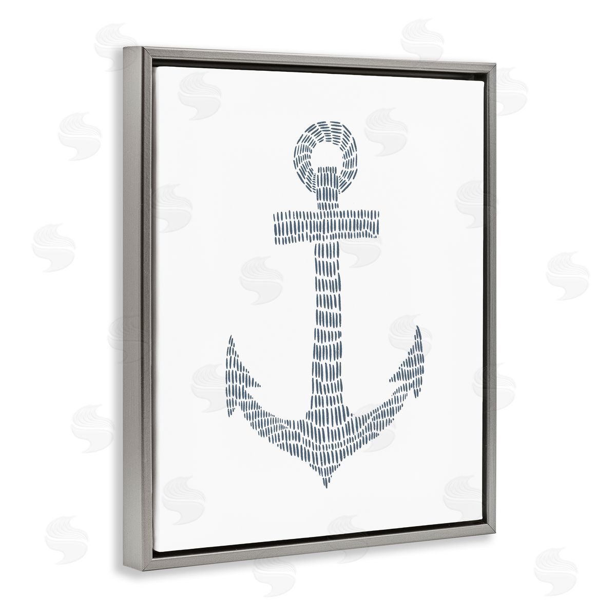 Minimal Nautical Anchor Grey Floating Frame Canvas Wall Art, Home Decor by Jetty Home, LLC
