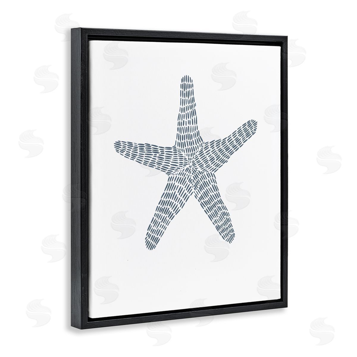 Minimal Starfish on White Black Floating Frame Canvas Wall Art, Home Decor by Jetty Home, LLC