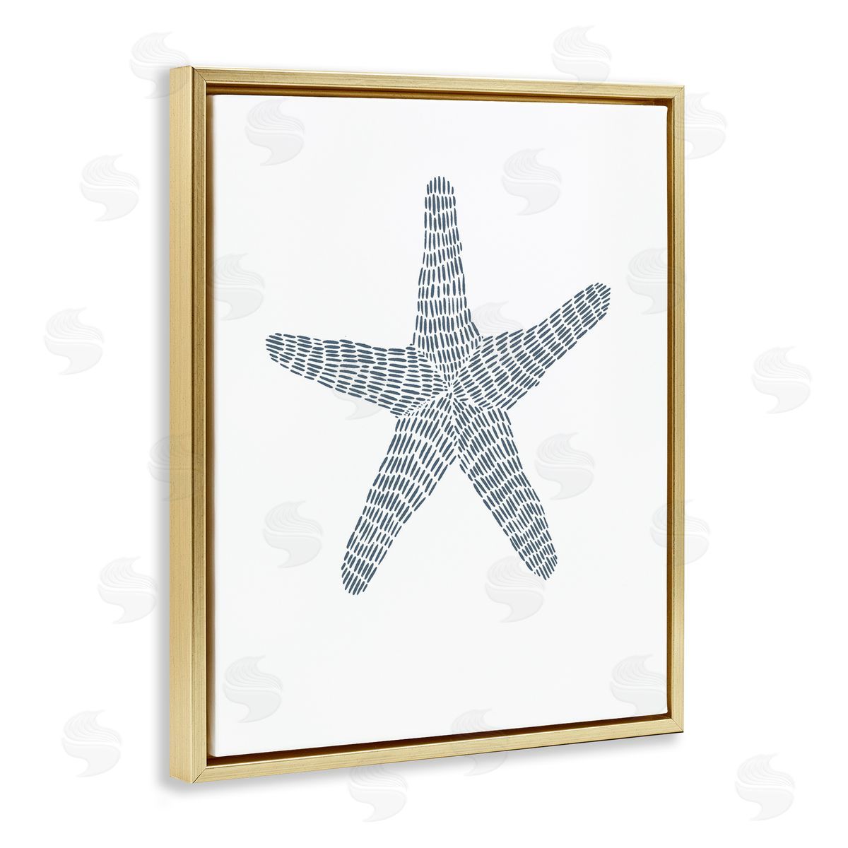 Minimal Starfish on White Gold Floating Frame Canvas Wall Art, Home Decor by Jetty Home, LLC