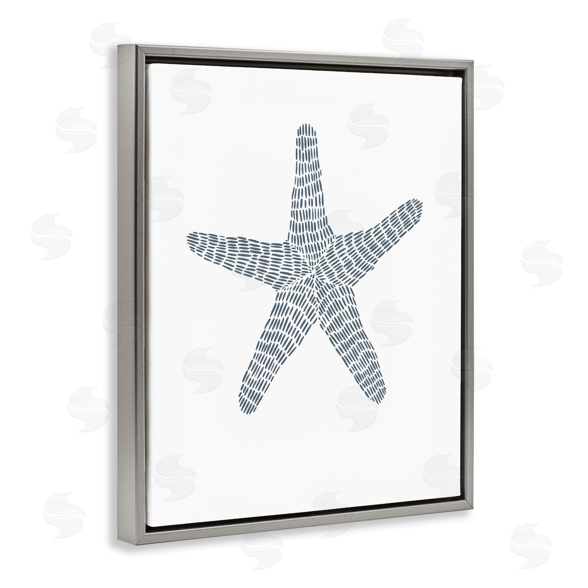 Minimal Starfish on White Grey Floating Frame Canvas Wall Art, Home Decor by Jetty Home, LLC