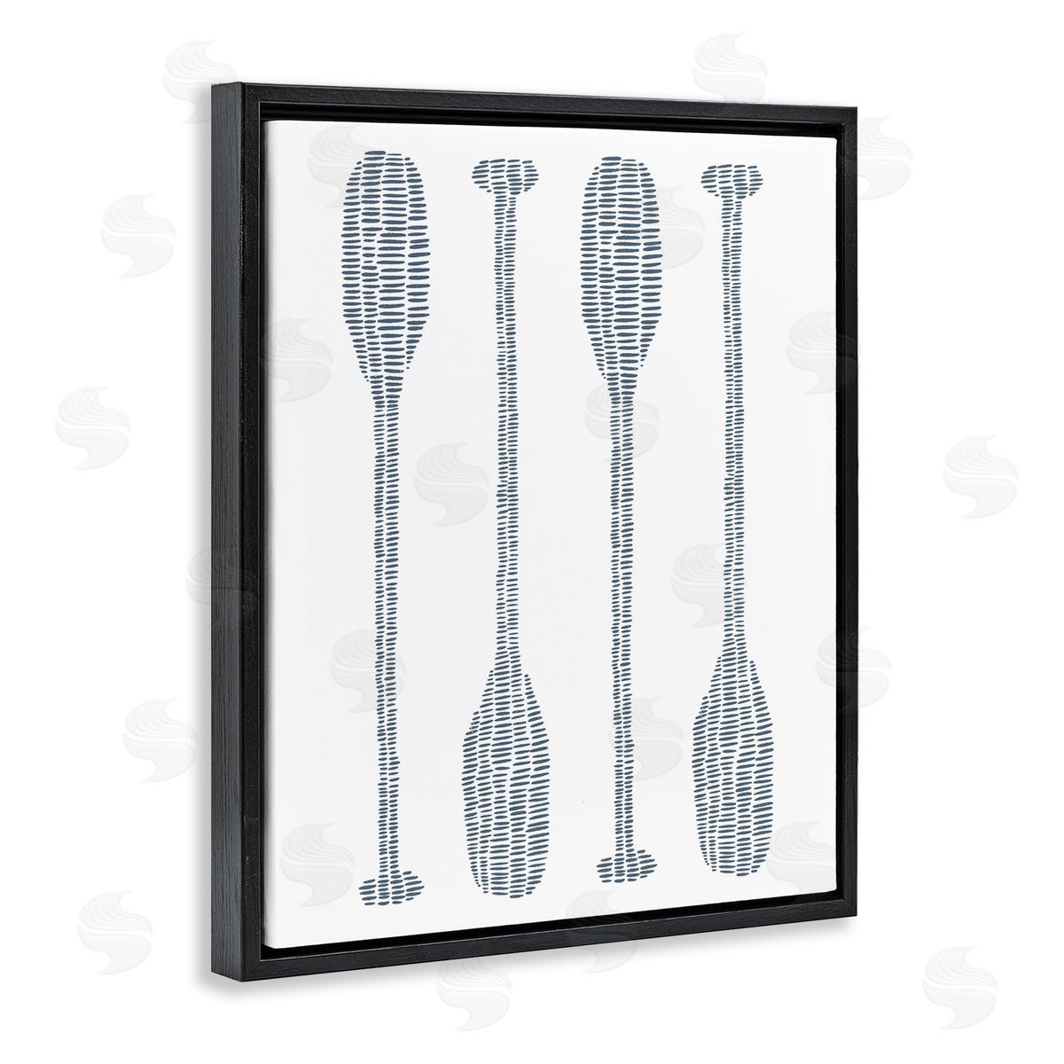 Minimal Boat Oars Black Floating Frame Canvas Wall Art, Home Decor by Jetty Home, LLC