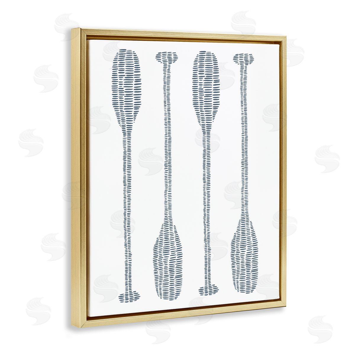 Minimal Boat Oars Gold Floating Frame Canvas Wall Art, Home Decor by Jetty Home, LLC
