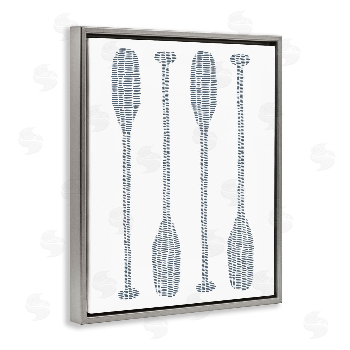Minimal Boat Oars Grey Floating Frame Canvas Wall Art, Home Decor by Jetty Home, LLC