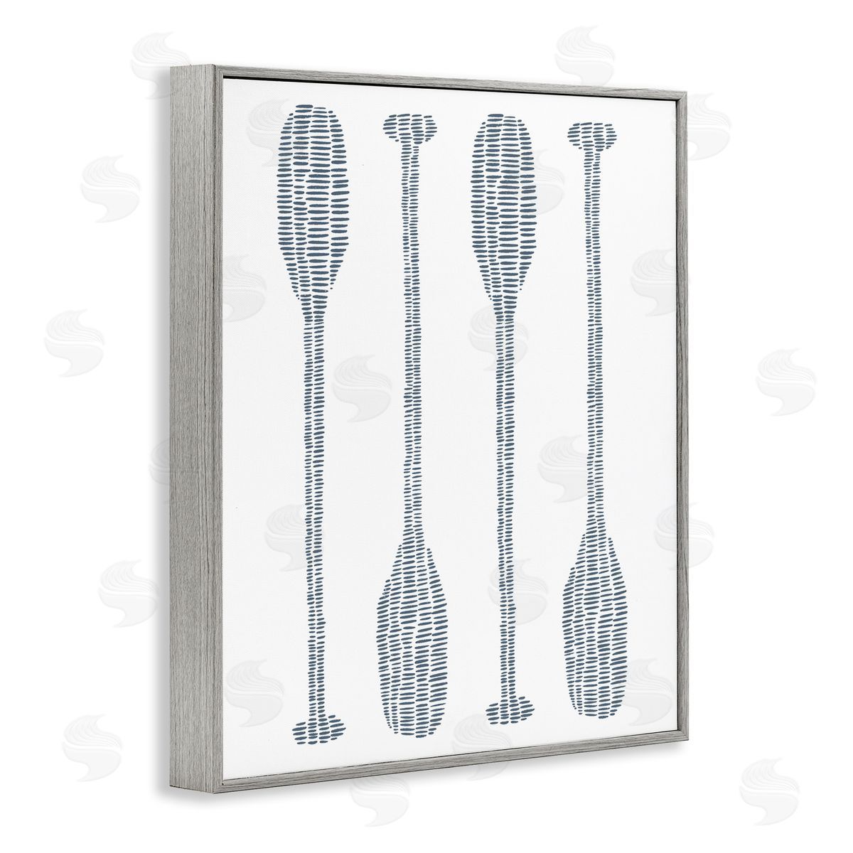 Minimal Boat Oars Grey Frame Print Wall Art, Home Decor by Jetty Home, LLC