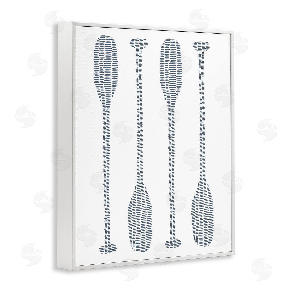 Minimal Boat Oars White Frame Print Wall Art, Home Decor by Jetty Home, LLC
