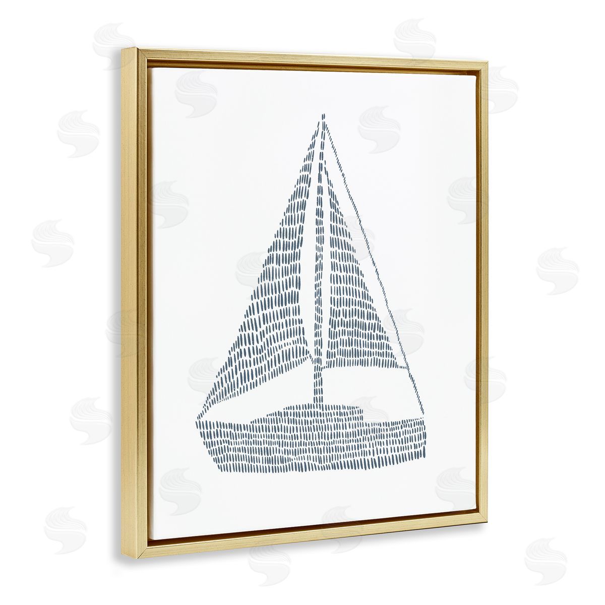 Minimal Sail Boat Gold Floating Frame Canvas Wall Art, Home Decor by Jetty Home, LLC