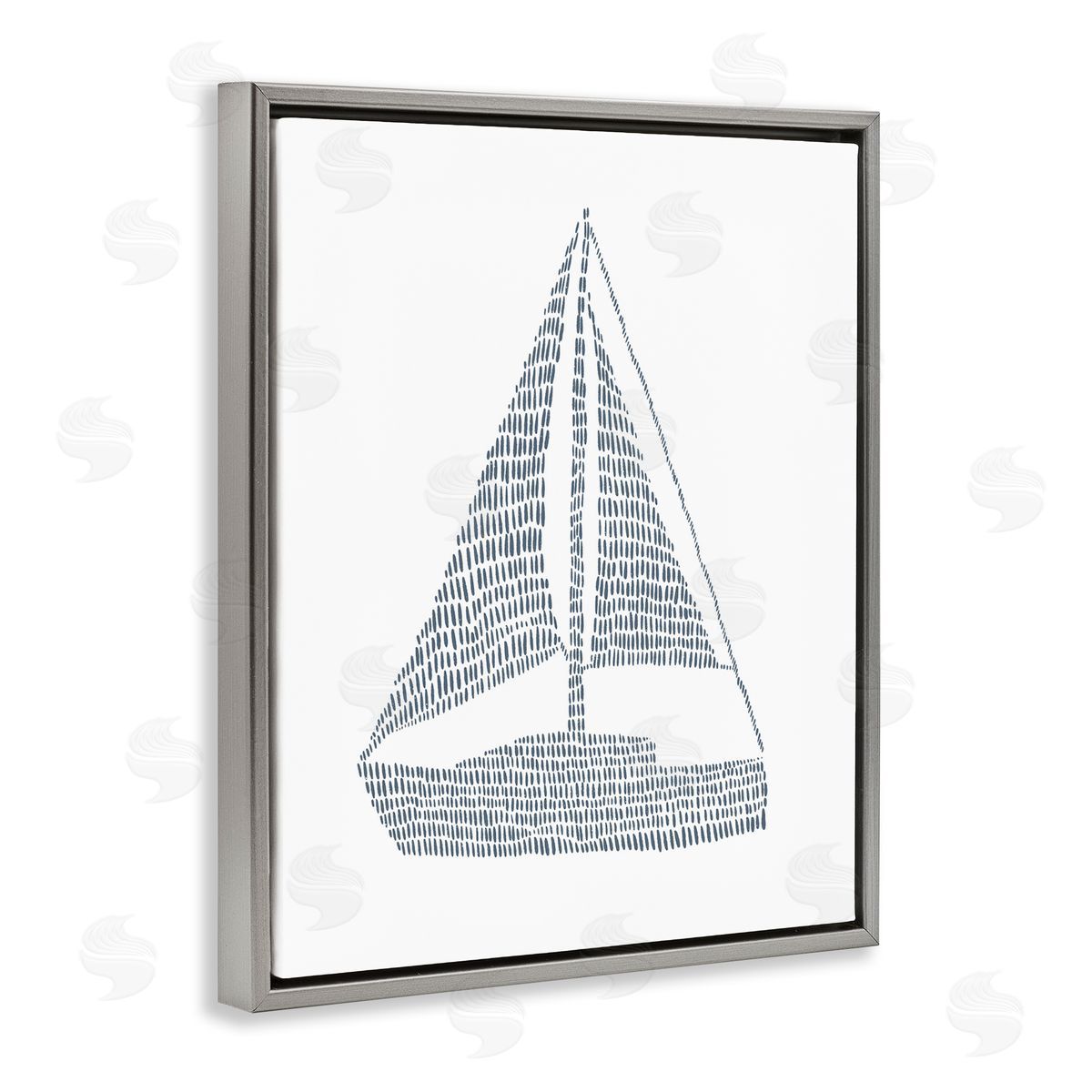 Minimal Sail Boat Grey Floating Frame Canvas Wall Art, Home Decor by Jetty Home, LLC