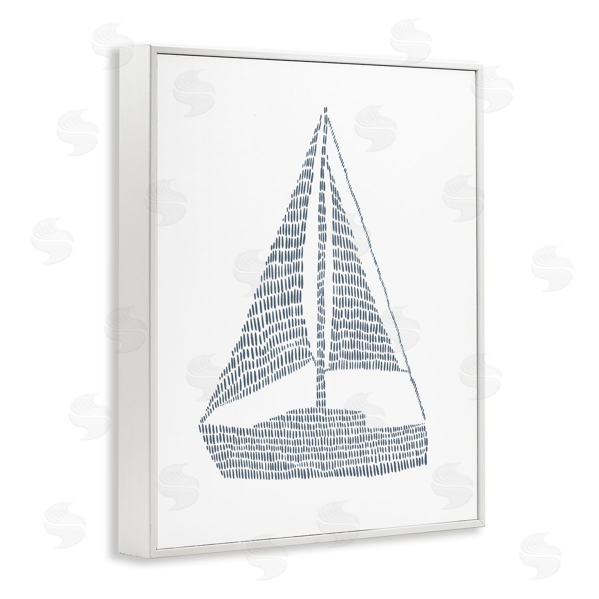Minimal Sail Boat White Frame Print Wall Art, Home Decor by Jetty Home, LLC