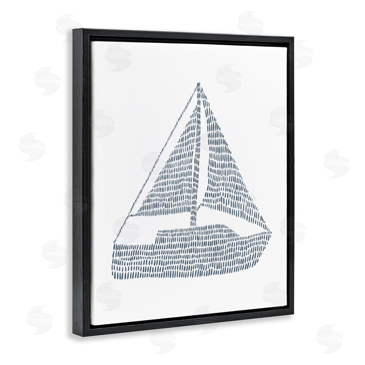 Minimal Boat on White Black Floating Frame Canvas Wall Art, Home Decor by Jetty Home, LLC