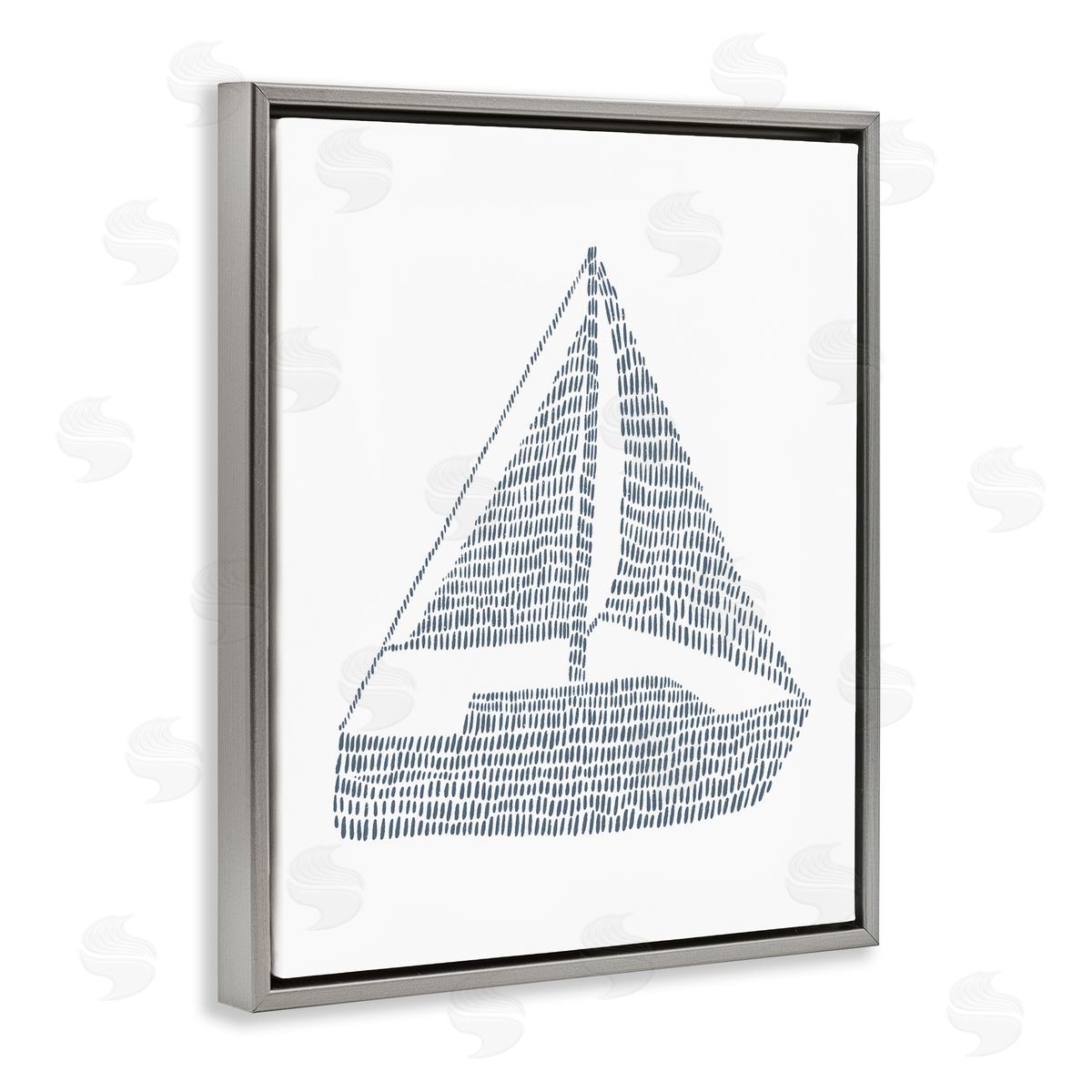Minimal Boat on White Grey Floating Frame Canvas Wall Art, Home Decor by Jetty Home, LLC