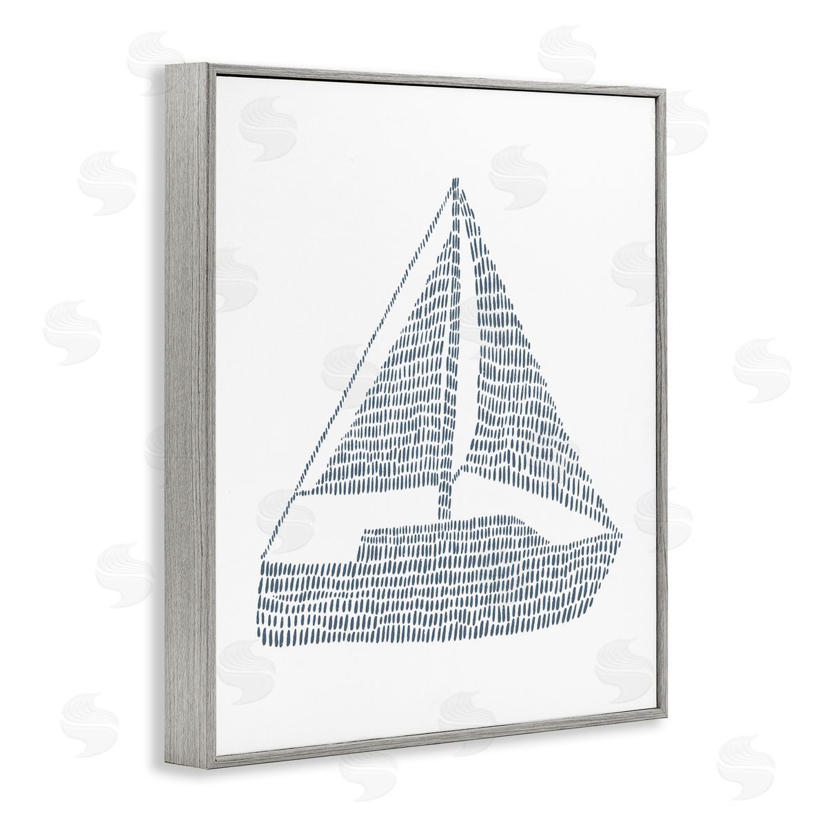 Minimal Boat on White Grey Frame Print Wall Art, Home Decor by Jetty Home, LLC