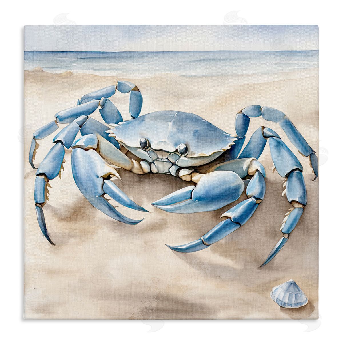 Blue Crab on Beach Canvas Wall Art, Home Decor by Kim Allen