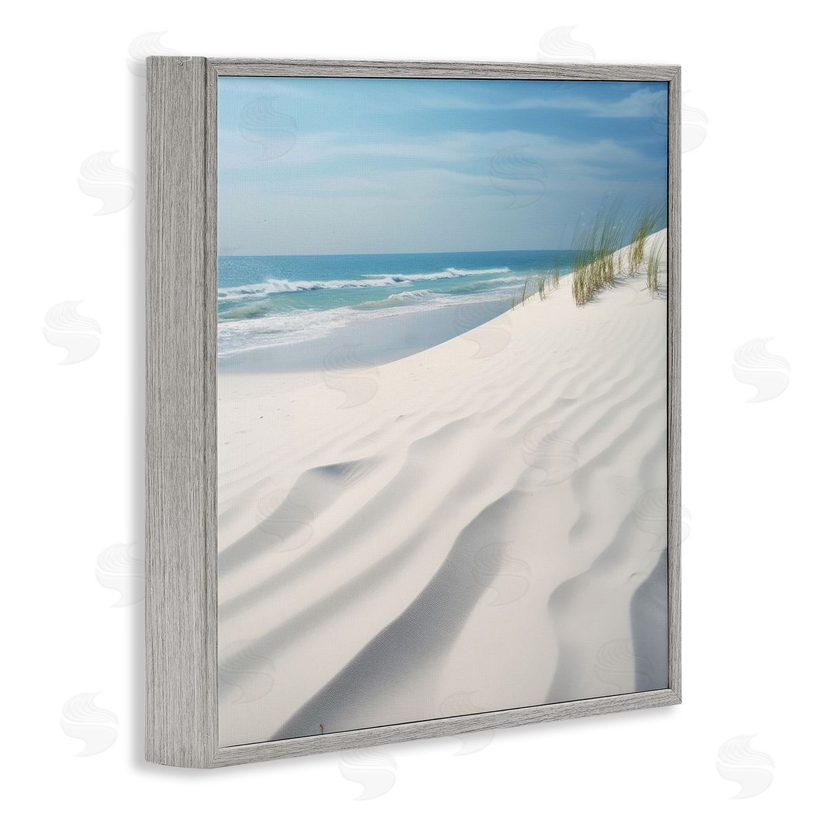 Seabreeze Windy Dunes Grey Frame Print Wall Art, Home Decor by Lazar Studio