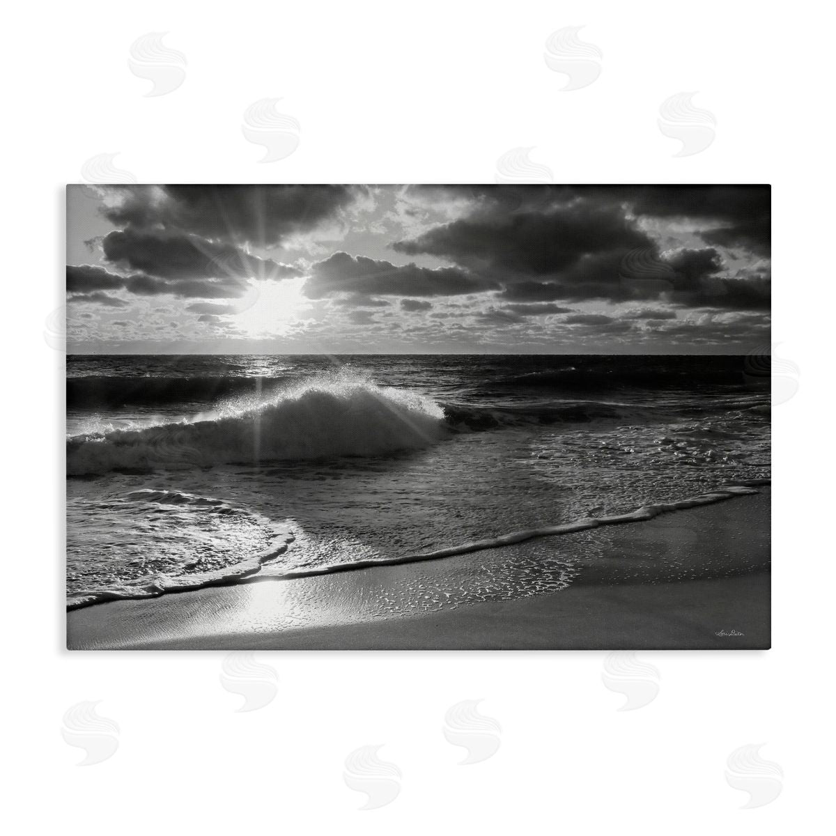Sunset Crashing Wave Canvas Wall Art, Home Decor by Lori Deiter