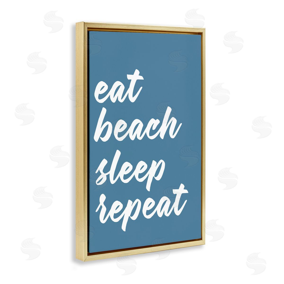 Beach Repeat List Gold Floating Frame Canvas Wall Art, Home Decor by Lettered and Lined