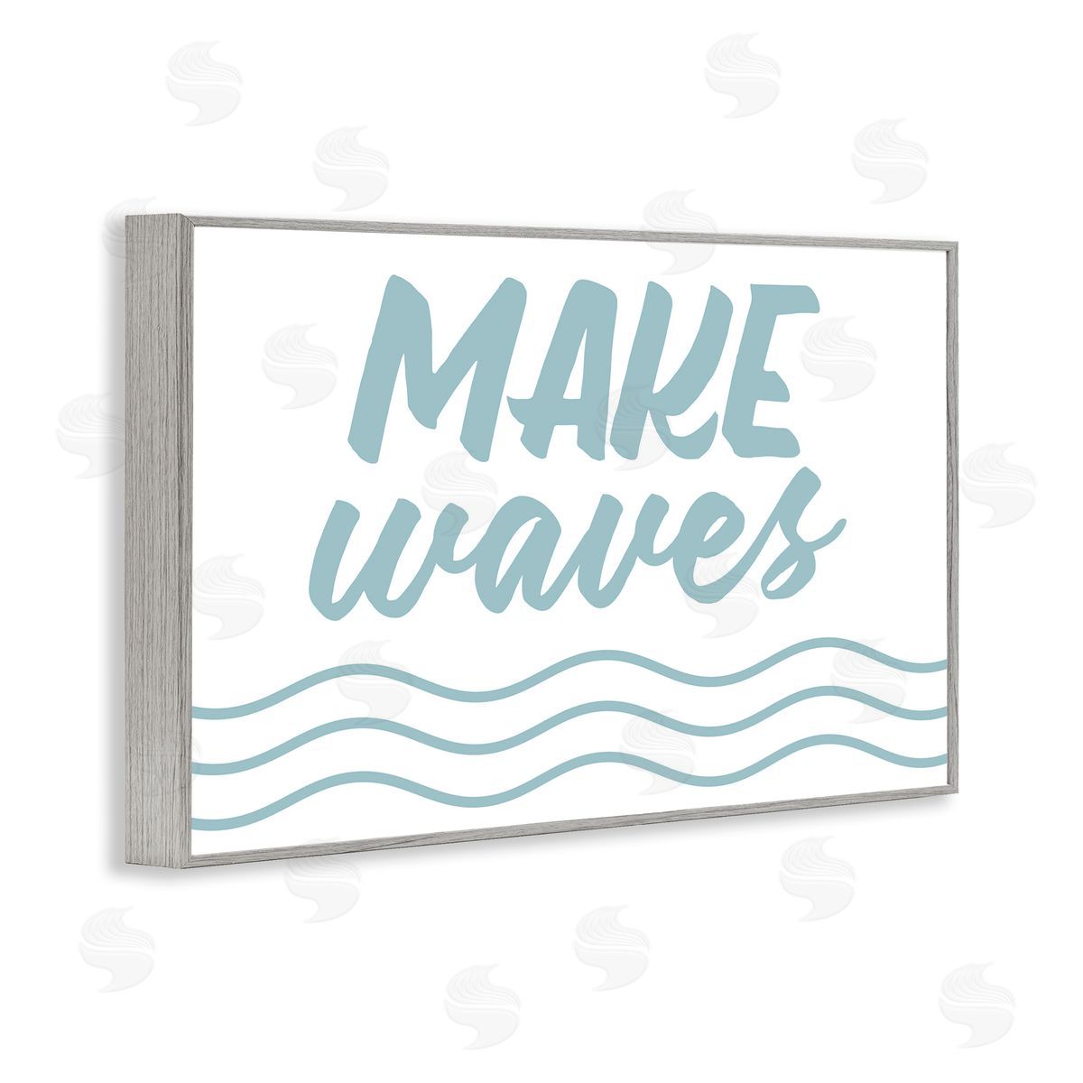 Make Waves on White Grey Frame Print Wall Art, Home Decor by Lettered and Lined