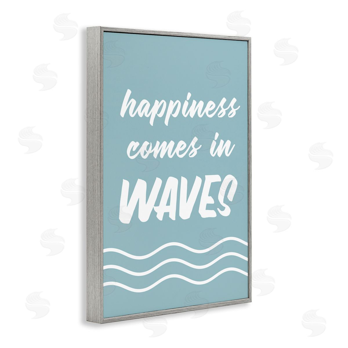 Happiness In Waves Grey Frame Print Wall Art, Home Decor by Lettered and Lined