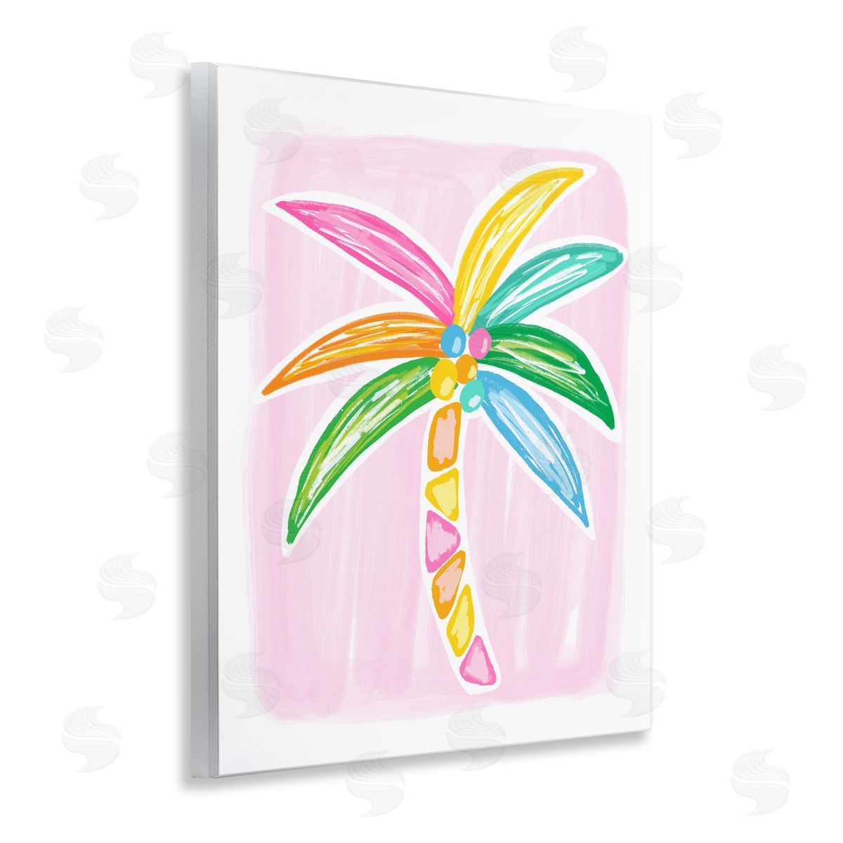 Pastel Palm on Pink Wood Plaque Wall Art, Home Decor by Lisa Nohren