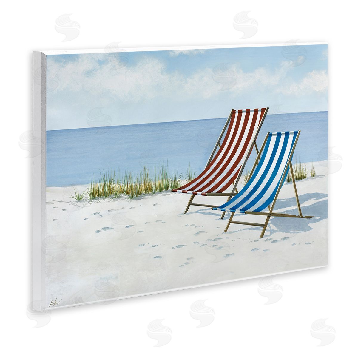Serene Beach Chairs Wood Plaque Wall Art, Home Decor by Max Maxx