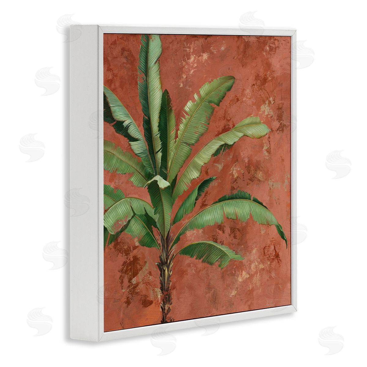 Palm on Muted Red White Frame Print Wall Art, Home Decor by Max Maxx