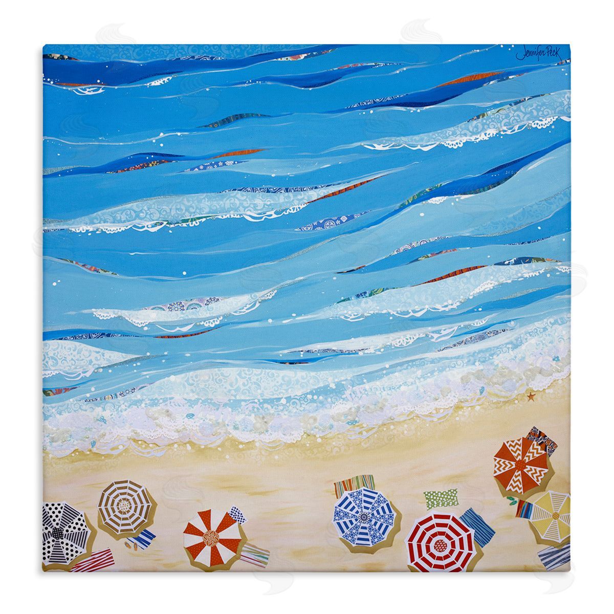Made In The Shade Beach Canvas Wall Art, Home Decor by Jennifer Peck