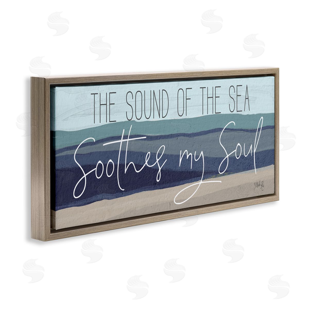 Sound Of The Sea Brown Floating Frame Canvas Wall Art, Home Decor by Marla Rae