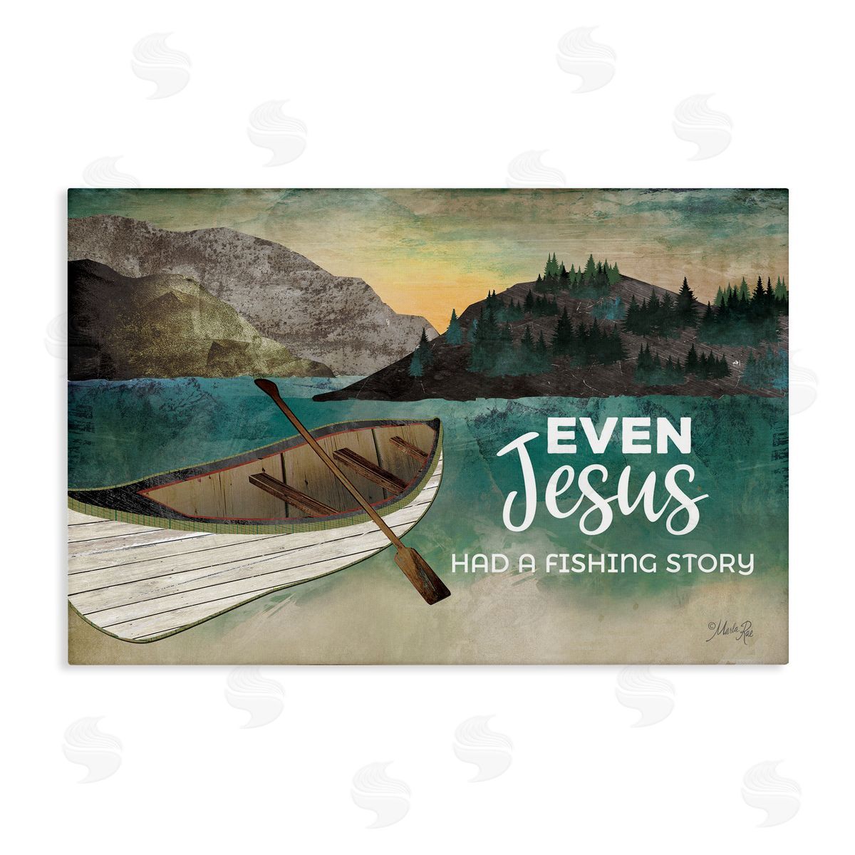 Jesus Had Fishing Story Canvas Wall Art, Home Decor by Marla Rae