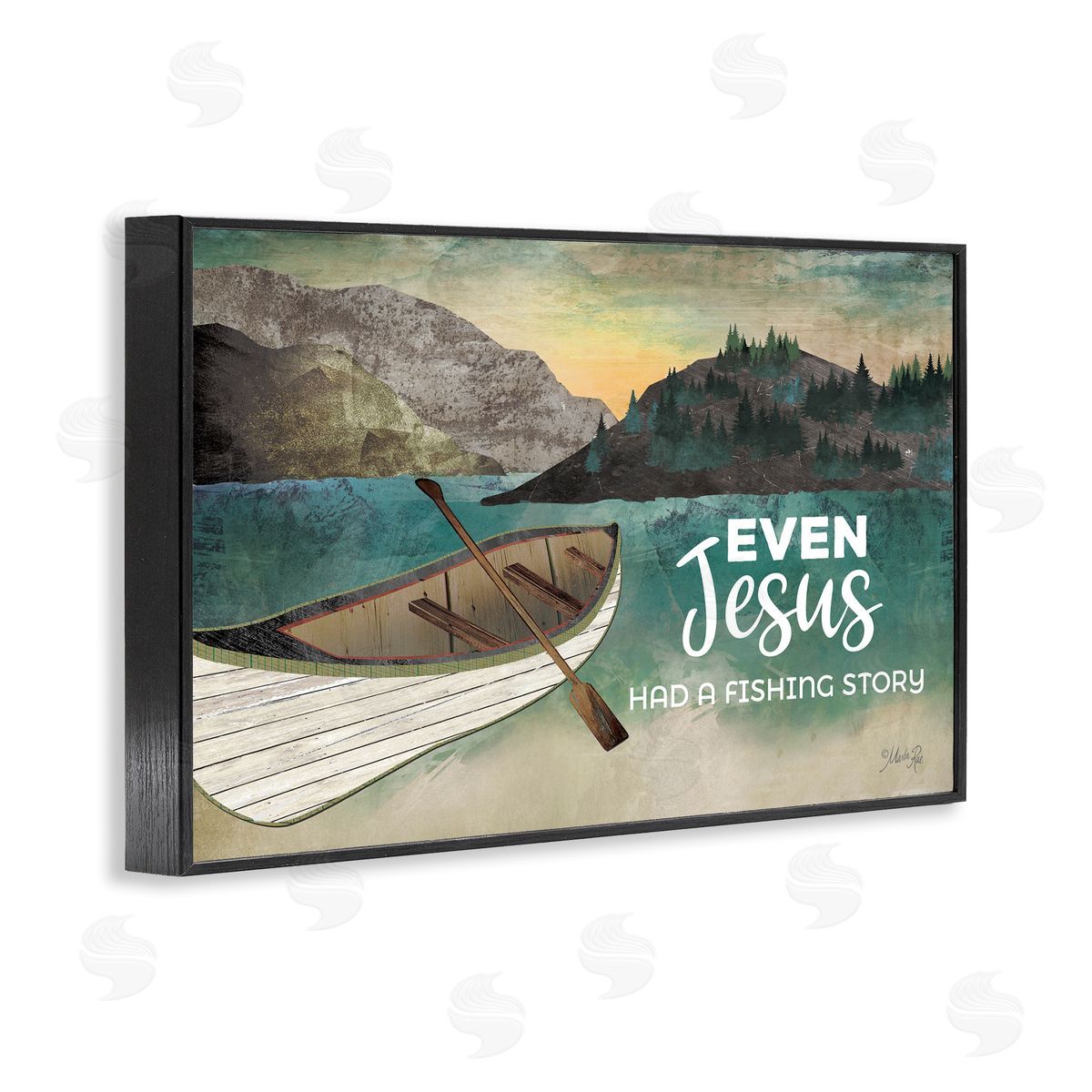 Jesus Had Fishing Story Black Frame Print Wall Art, Home Decor by Marla Rae
