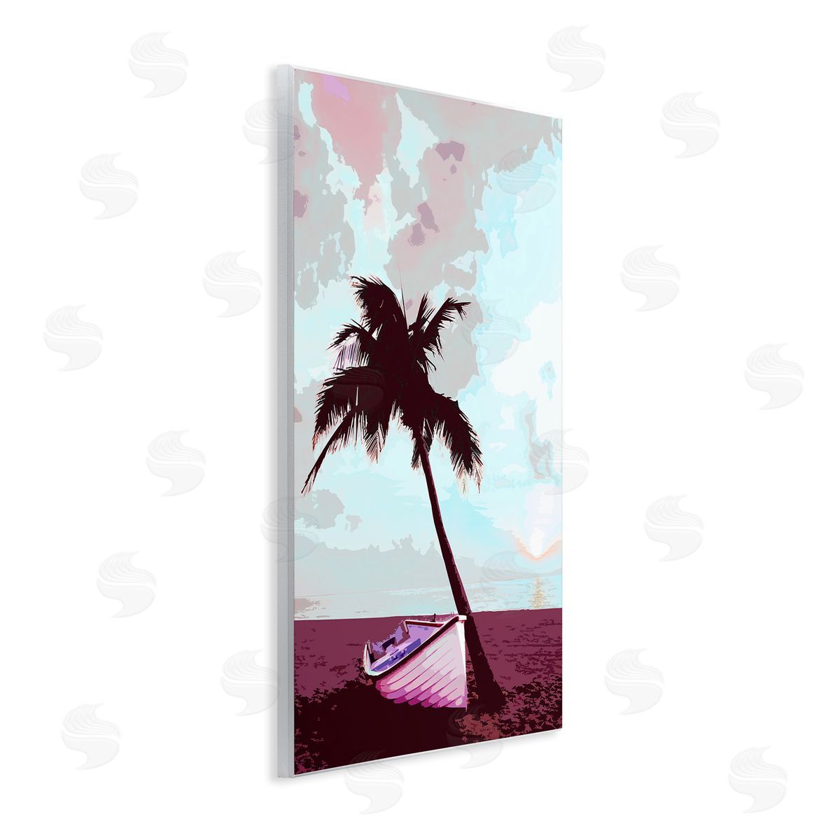 Boat and Palm Tree Wood Plaque Wall Art, Home Decor by Marcus Prime