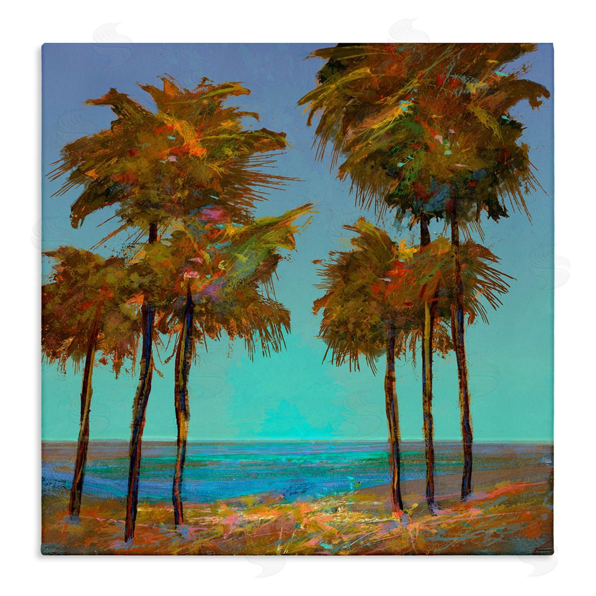 Looming Green Palms Canvas Wall Art, Home Decor by Michael Tienhaara