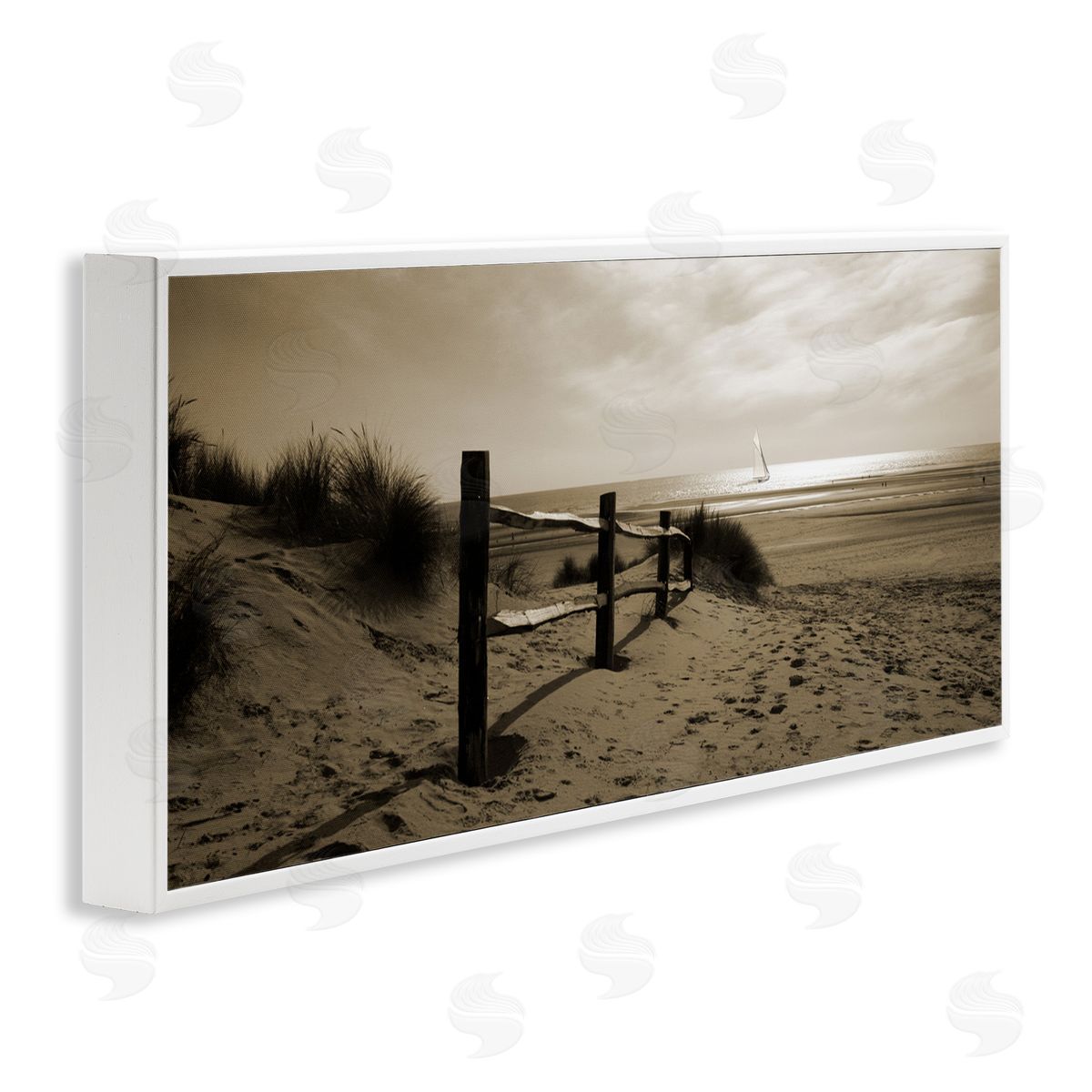 Open Water Beach White Frame Print Wall Art, Home Decor by Noah Bay