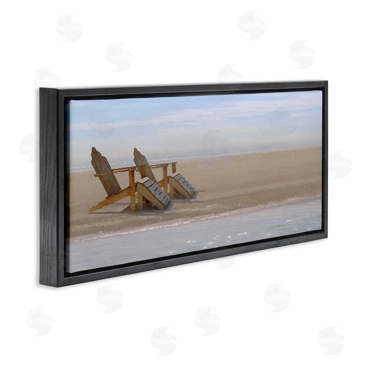 Endless Beach Scene Black Floating Frame Canvas Wall Art, Home Decor by Noah Bay