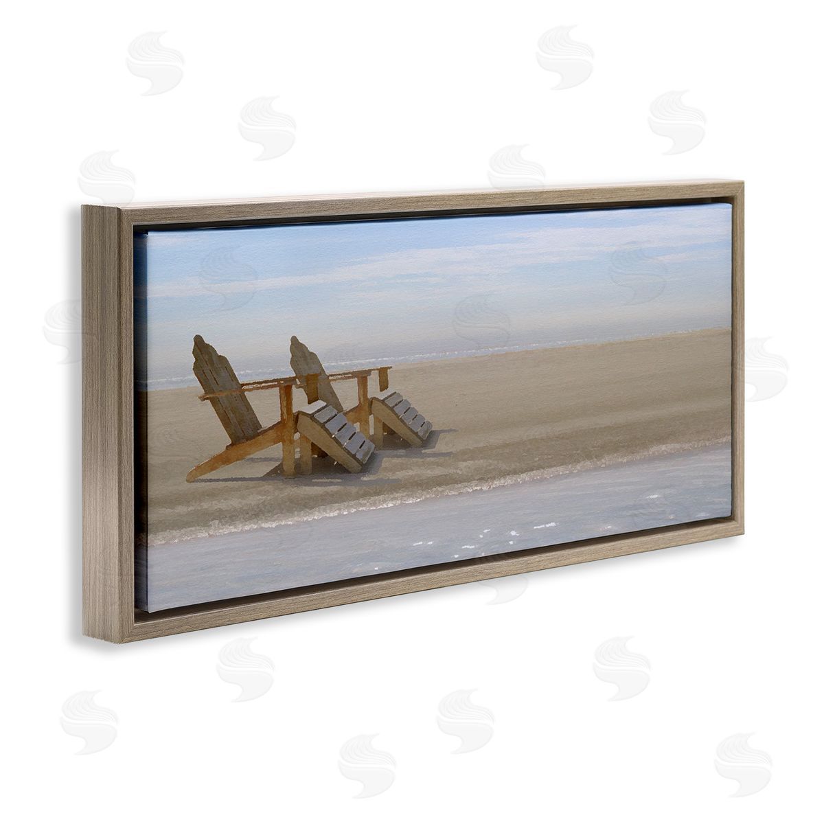 Endless Beach Scene Brown Floating Frame Canvas Wall Art, Home Decor by Noah Bay