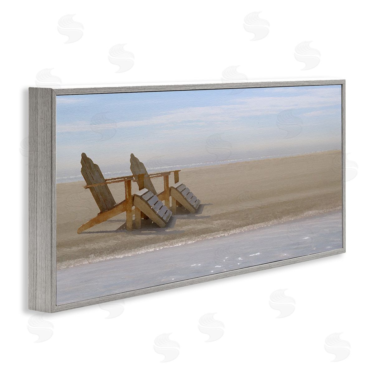 Endless Beach Scene Grey Frame Print Wall Art, Home Decor by Noah Bay