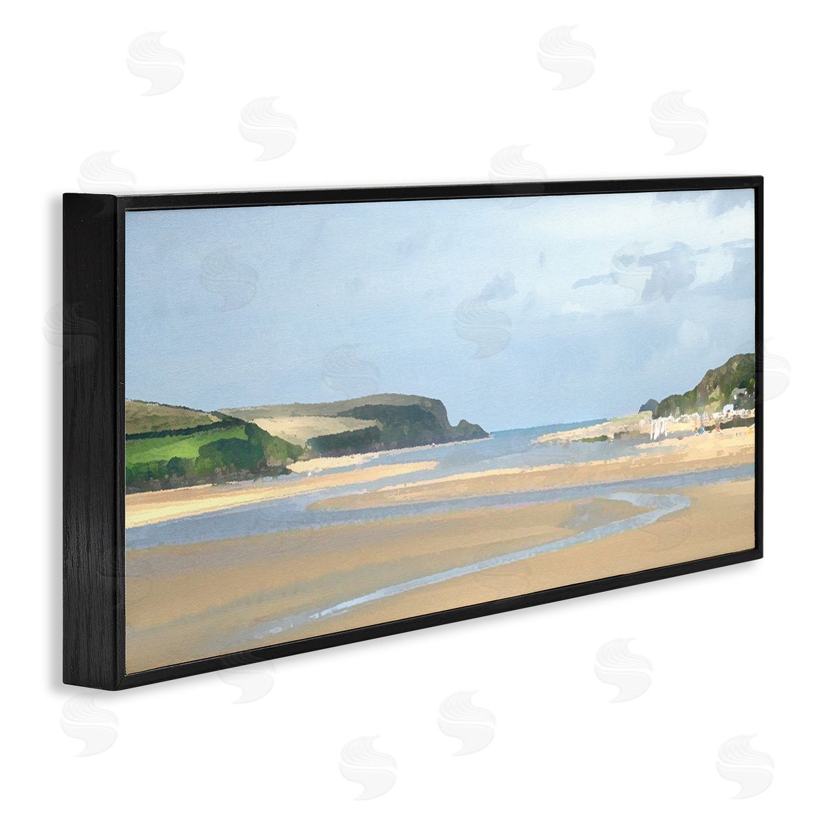 Vast Beach View Black Frame Print Wall Art, Home Decor by Noah Bay