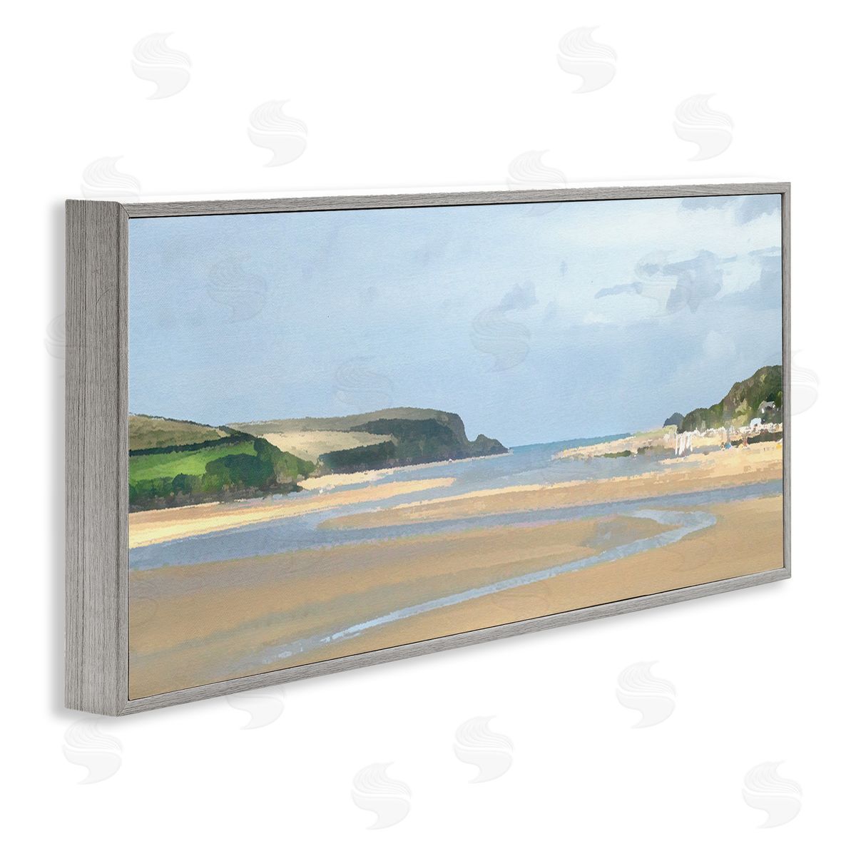Vast Beach View Grey Frame Print Wall Art, Home Decor by Noah Bay