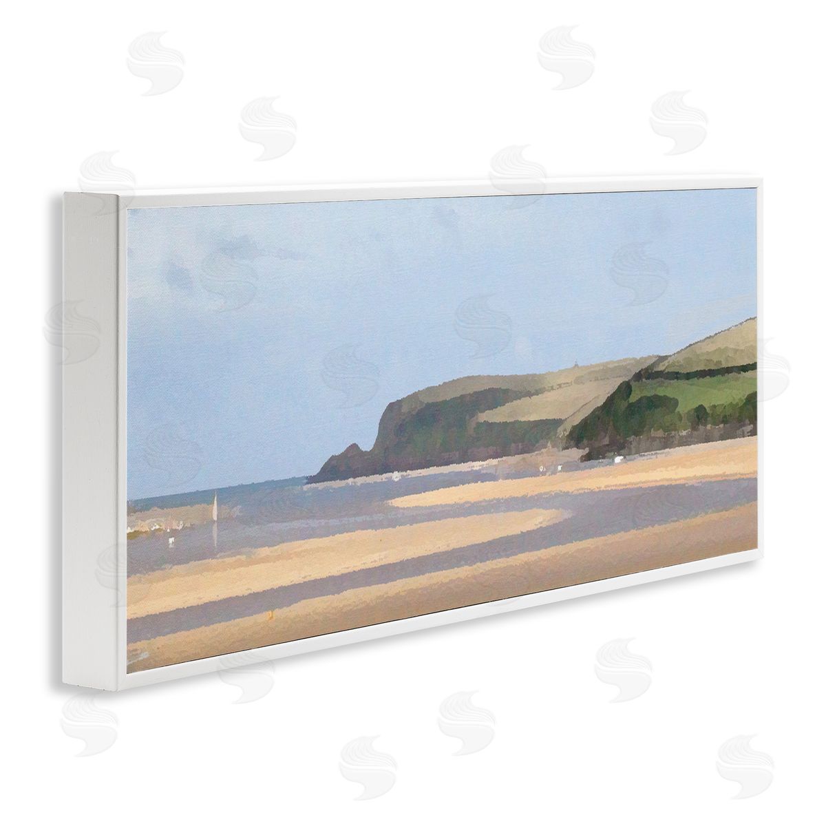 Sunlit Sands Beach White Frame Print Wall Art, Home Decor by Noah Bay