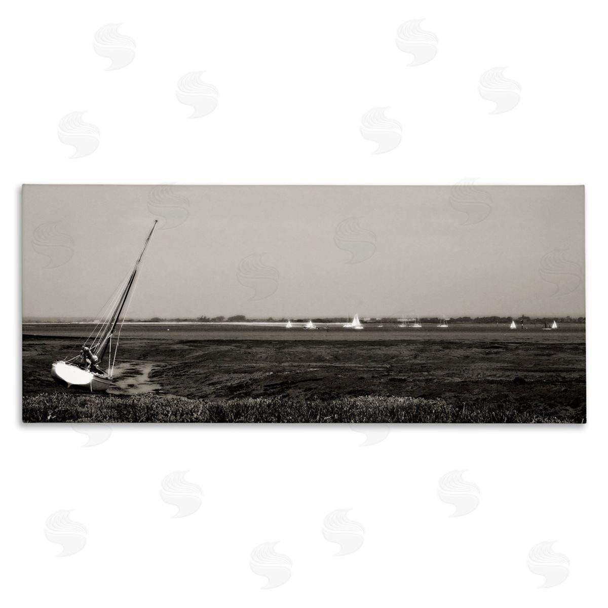 Boating Towards Hayling Canvas Wall Art, Home Decor by Noah Bay