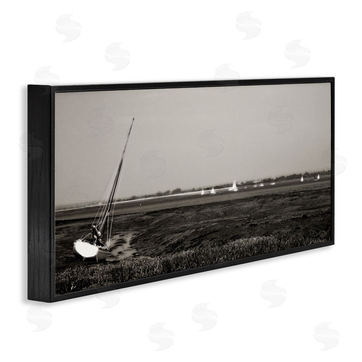 Boating Towards Hayling Black Frame Print Wall Art, Home Decor by Noah Bay
