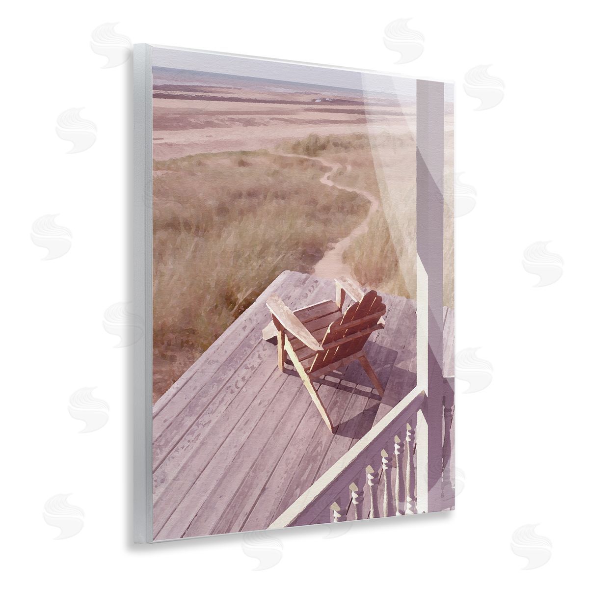 Hamptons Beach Porch Wood Plaque Wall Art, Home Decor by Noah Bay