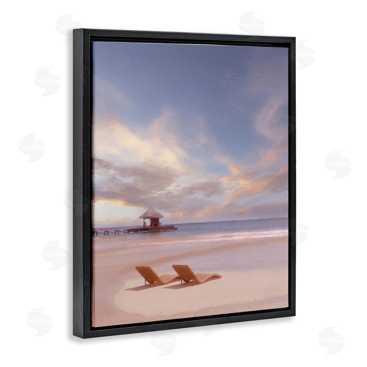 Beside The Sea View Black Floating Frame Canvas Wall Art, Home Decor by Noah Bay