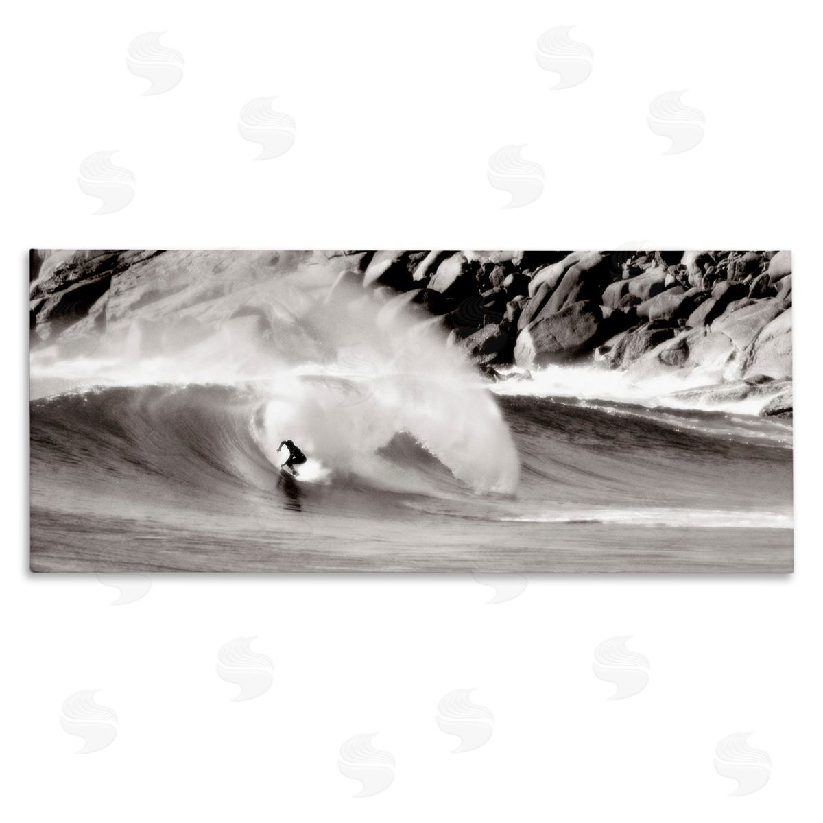 Surfing Reef Break Canvas Wall Art, Home Decor by Noah Bay
