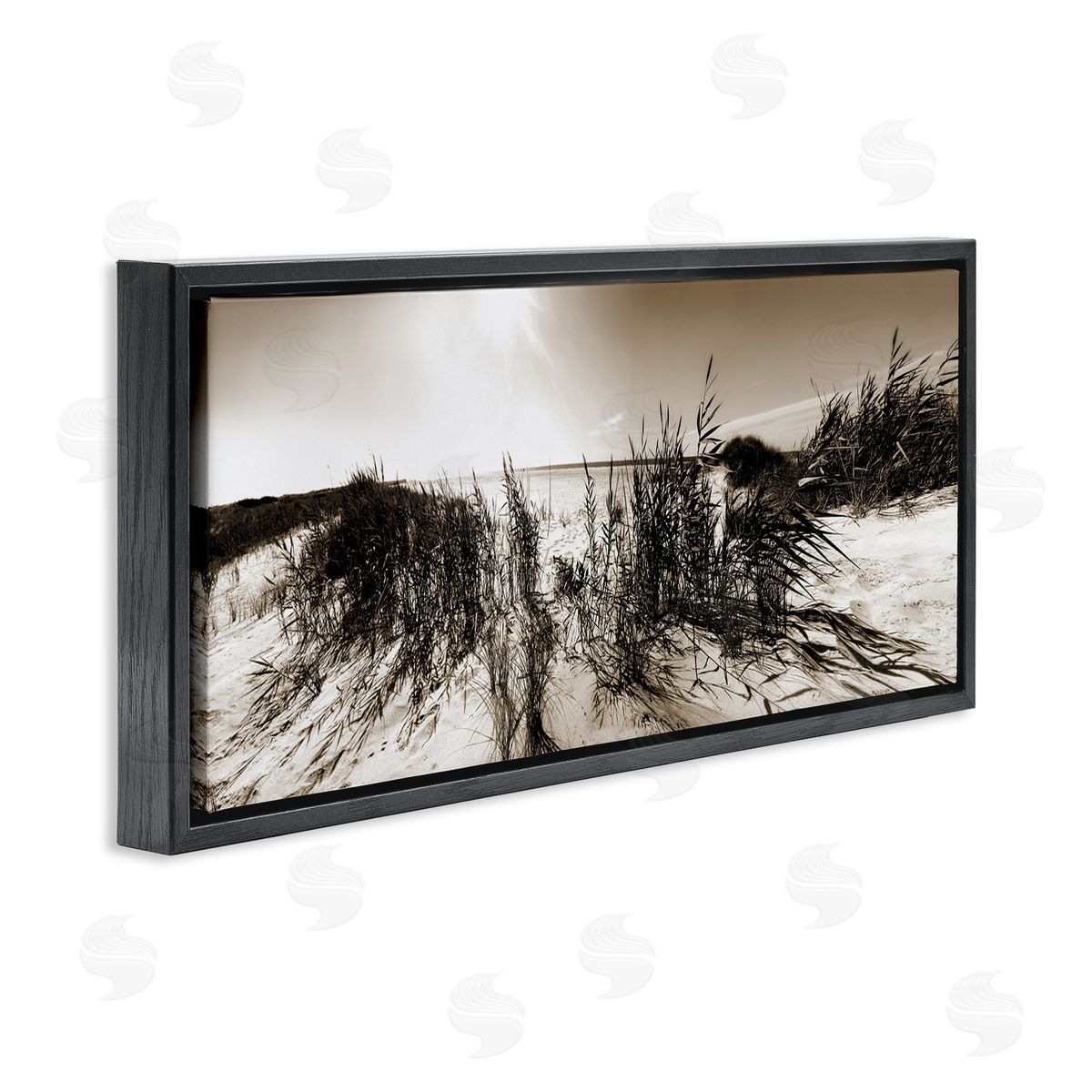Wind In The Dunes Black Floating Frame Canvas Wall Art, Home Decor by Noah Bay